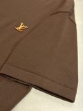Louis Vuitton Simple Leather Logo Round Neck Short Sleeve Couple Versatile Loose T-shirt