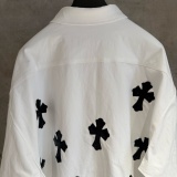 Chrome Hearts Classic Leather Cross Printed Casual Versatile Long Sleeve Shirt