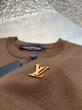 Louis Vuitton Simple Leather Logo Round Neck Short Sleeve Couple Versatile Loose T-shirt