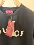 Gucci Classic Embroidered Logo Round Neck Short Sleeve Couple Casual Loose T-shirt