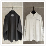 Chrome Hearts Classic Logo Cross Print Casual Versatile Long Sleeve Shirt