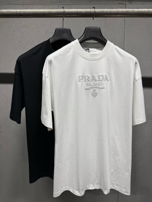 Prada 26SS Classic Logo Printed Short Sleeve Couple Casual Versatile T-shirt