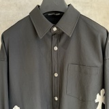 Chrome Hearts Classic Leather Cross Printed Casual Versatile Long Sleeve Shirt