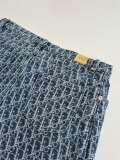 Dior 26SS Couple Fashion Full Logo Denim Short sleeved Shirt Shorts