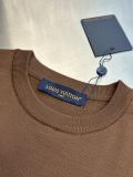 Louis Vuitton Simple Leather Logo Round Neck Short Sleeve Couple Versatile Loose T-shirt