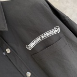 Chrome Hearts Classic Logo Cross Print Casual Versatile Long Sleeve Shirt