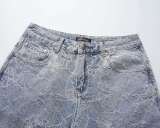 Chrome Hearts 26SS Classic Full Cross Washed Casual Cowboy Shorts