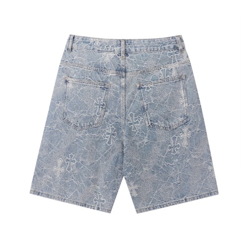 Chrome Hearts 26SS Classic Full Cross Washed Casual Cowboy Shorts