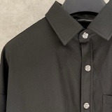 Chrome Hearts Fashion Leather Cross Casual Versatile Long Sleeve Shirt