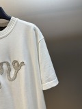 Louis Vuitton Unisex Fashion Ribbon Logo Round Neck Knitted Short Sleeve