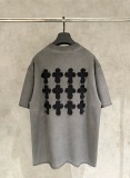 Chrome Hearts Fashion Patch Embroidered Logo Cross T-shirt Couple Casual Versatile Short Sleeve