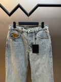 Louis Vuitton New Classic Embroidered Logo Straight leg Washed Jeans