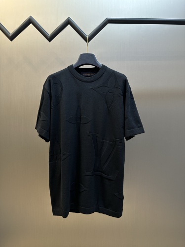 Louis Vuitton Classic Relief Logo Jacquard Round Neck Woolen Short Sleeve