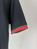 Gucci 26SS Fashion Embroidered Logo Contrast Round Neck Short Sleeve Couple Casual Loose T-shirt
