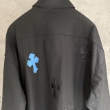 Chrome Hearts Fashion Leather Cross Casual Versatile Long Sleeve Shirt