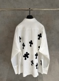Chrome Hearts Classic Leather Cross Printed Casual Versatile Long Sleeve Shirt
