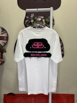 Balenciaga Classic Patchwork Embroidered Logo T-shirt Couple Casual Versatile Short Sleeve