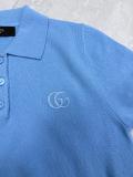 Gucci 26SS Women's Fashion Versatile Embroidered GG Knitted Short Sleeve
