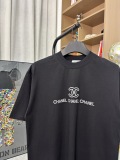 Chanel Classic Sparkling Pink Logo Printed T-shirt Couple Casual Versatile Short Sleeve