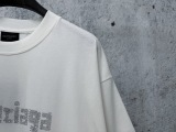 Balenciaga Fashion Crystal Diamond Logo T-shirt Couple Casual Oversize Short Sleeve