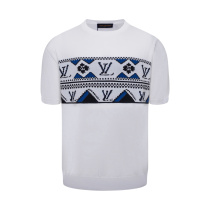 Louis Vuitton Fashion Fair Island Geometric Color Block Inlaid Knitted Short Sleeve Louis Vuitton Fashion Fair Island Geometric Color Block Inlaid Knitted Short Sleeve