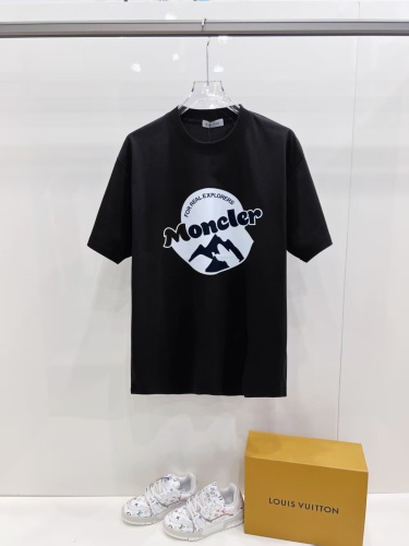 Moncler Classic Logo Printed Round Neck T-shirt Couple Casual Versatile Short Sleeve