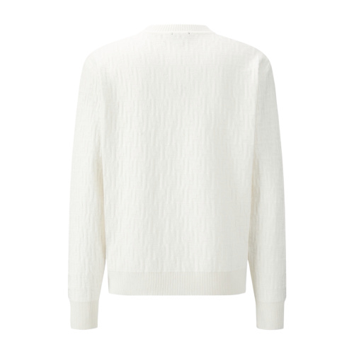 Fendi Classic Full FF Jacquard Round Neck Long Sleeve Knitted Shirt