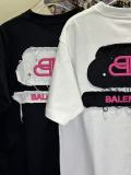 Balenciaga Classic Patchwork Embroidered Logo T-shirt Couple Casual Versatile Short Sleeve