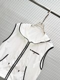 Chanel Fashion Ultra Thin Sunscreen Hooded Zipper Vest Set Women's Casual Shorts