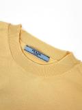 Prada Classic Logo Jacquard Round Neck Casual Versatile Knitted Short Sleeve