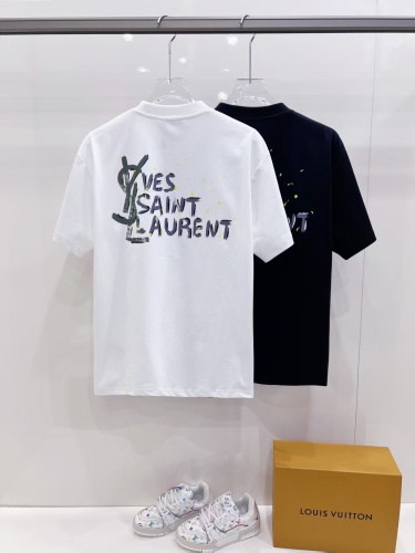 Yves Saint Laurent Fashion Logo Printed T-shirt Couple Casual Versatile Short Sleeve