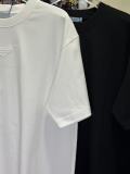Prada Classic Embroidered Logo T-shirt Couple Casual Versatile Short Sleeve