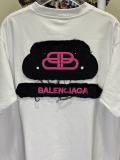 Balenciaga Classic Patchwork Embroidered Logo T-shirt Couple Casual Versatile Short Sleeve