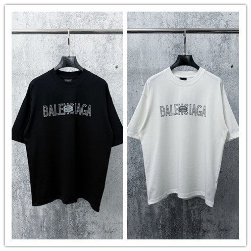 Balenciaga Classic Logo Printed T-shirt Couple Casual Oversize Short Sleeve