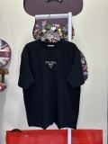 Prada 26SS Classic Embroidered Logo T-shirt Couple Casual Versatile Short Sleeve