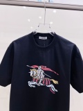 Burberry Fashion War Horse Logo Printed T-shirt Couple Casual Versatile Short Sleeve