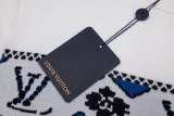 Louis Vuitton Fashion Fair Island Geometric Color Block Inlaid Knitted Short Sleeve