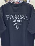 Prada 26SS Classic Embroidered Logo T-shirt Couple Casual Versatile Short Sleeve