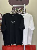 Prada 26SS Classic Embroidered Logo T-shirt Couple Casual Versatile Short Sleeve