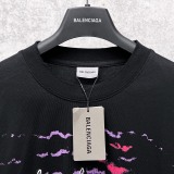 Balenciaga 26SS Fashion Sunset Logo Printed Short Sleeve Unisex Casual Versatile T-shirt