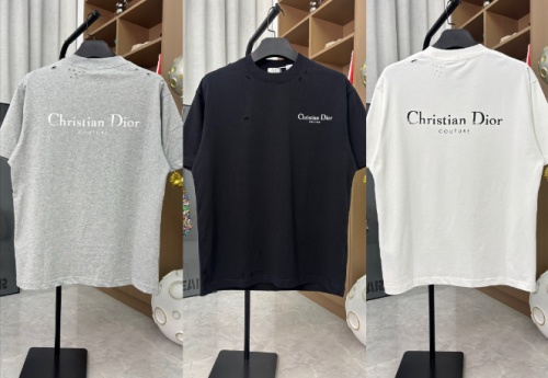 Dior Classic Letter Printed T-shirt Couple Casual Oversize Short Sleeve