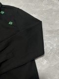 Dior Fashion Versatile Embroidered Clover Logo Casual Long Sleeve Shirt