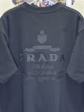 Prada Classic Embroidered Logo T-shirt Couple Casual Versatile Short Sleeve