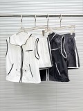 Chanel Fashion Ultra Thin Sunscreen Hooded Zipper Vest Set Women's Casual Shorts
