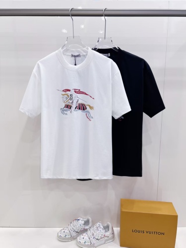 Burberry Fashion War Horse Logo Printed T-shirt Couple Casual Versatile Short Sleeve