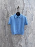 Gucci 26SS Women's Fashion Versatile Embroidered GG Knitted Short Sleeve