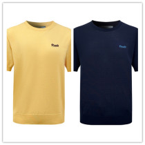 Prada Classic Logo Jacquard Round Neck Casual Versatile Knitted Short Sleeve Prada Classic Logo Jacquard Round Neck Casual Versatile Knitted Short Sleeve