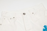 Chrome Hearts Fashion Blue Cross Jeans Couple Casual Versatile Straight Leg Pants