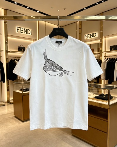 Fendi Fashion Bag Printed T-shirt Couple Casual Loose Short Sleeve