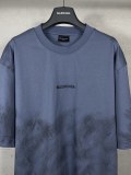 Balenciaga Retro Embroidered Logo T-shirt Couple Casual Loose Tie Dyeing Short Sleeve